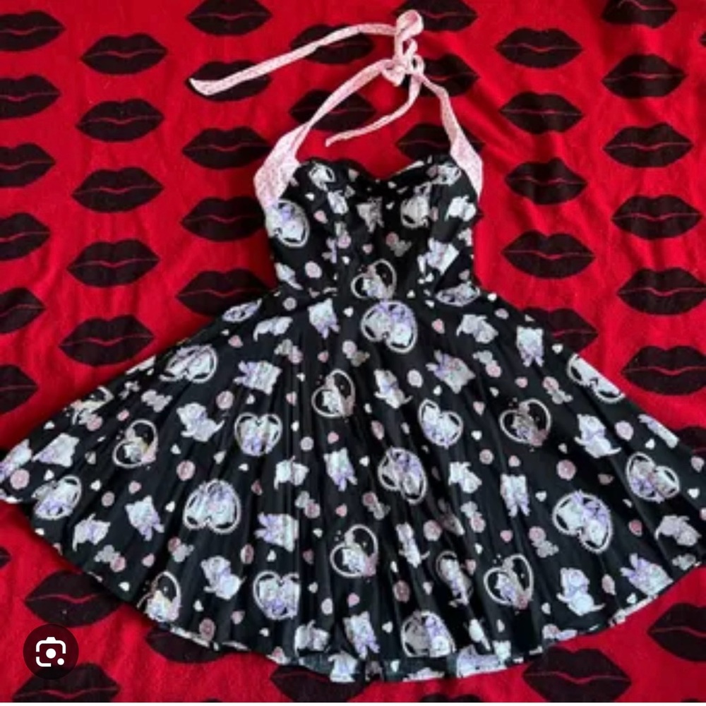 Hellbunny Cat Heart Halter dress, Size M - Picture 2 of 6
